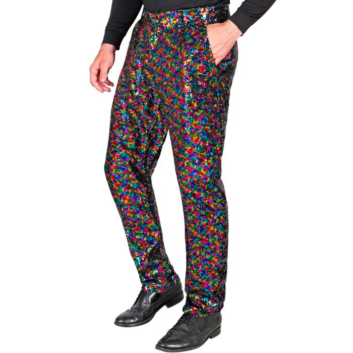 Paillettenbroek voor heren in multicolor