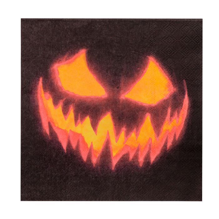 Griezelige halloween pompoen servetten 20x - 33x33 cm
