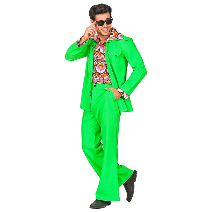 70's disco kostuum in groen voor heren
