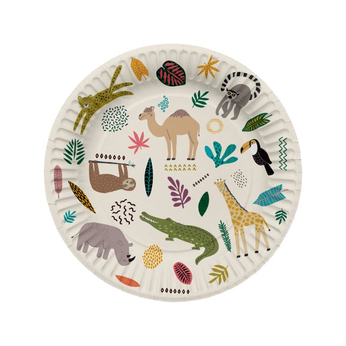 Papieren borden met zoo-motieven 8x - 23 cm