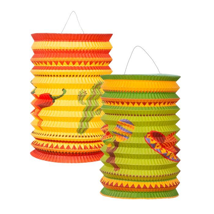 Mexicaanse papieren lantaarns 2x - 9x16 cm