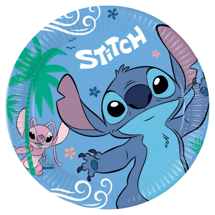Stitch® en Angel papieren borden 8x - 23 cm