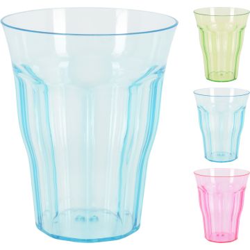 Drinkglas van plastic met facetontwerp 340 ml
