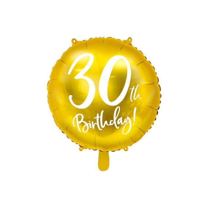 30 Jaar Verjaardagsballon Goud - 45 cm
