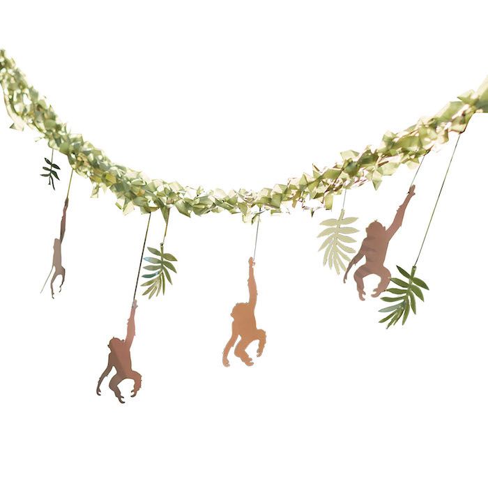Jungle slinger met hangende apen en bladeren - 4 meter