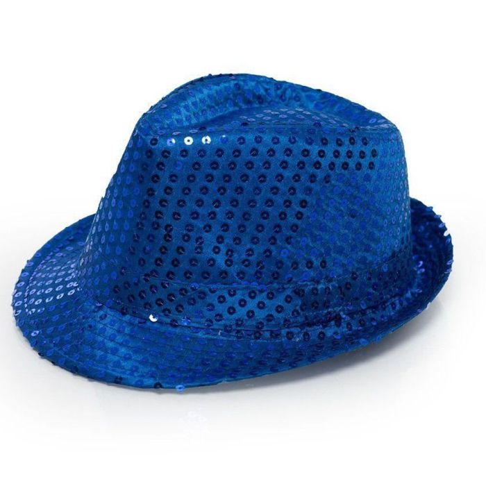 Blauwe hoed met glitter
