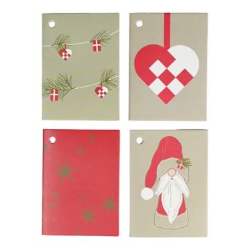 Cadeaulabels met 4 verschillende kerstmotieven 16x Het Oude Apotheek