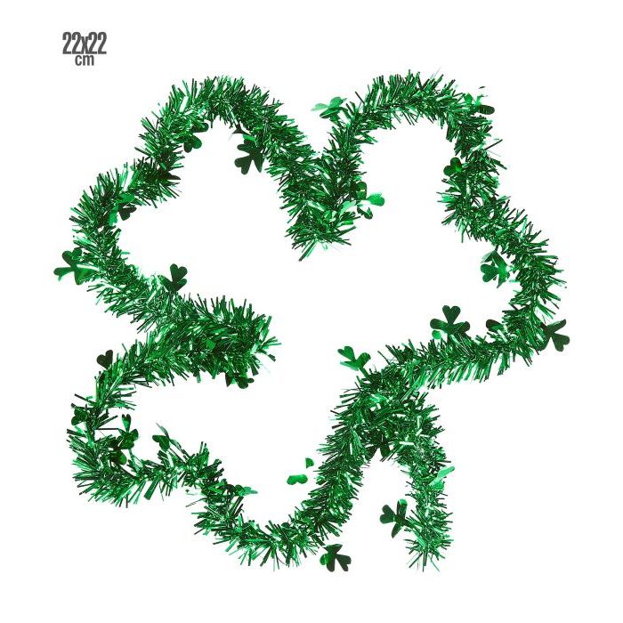 Groene St. Patrick's Day klaver vormige nepdennenversiering - 22x22 cm