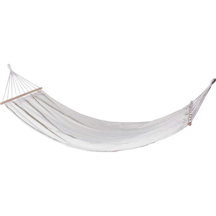 Hangmat van katoen en polyester met houten stokken, 200 x 100 cm