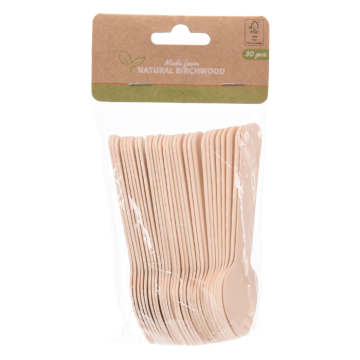 Theelepel in hout 95 mm - 30 stk