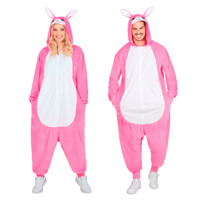 Roze konijnen kostuum onesie - unisex