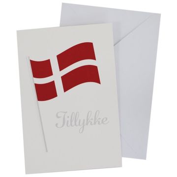Dannebrog Gefeliciteerd Kaart Met Envelop 
