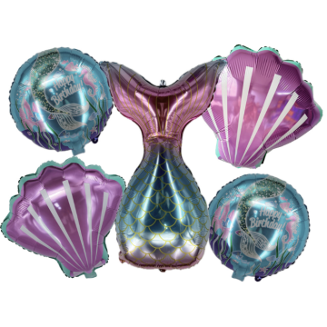 Folieballonnen met meermin thema 5x