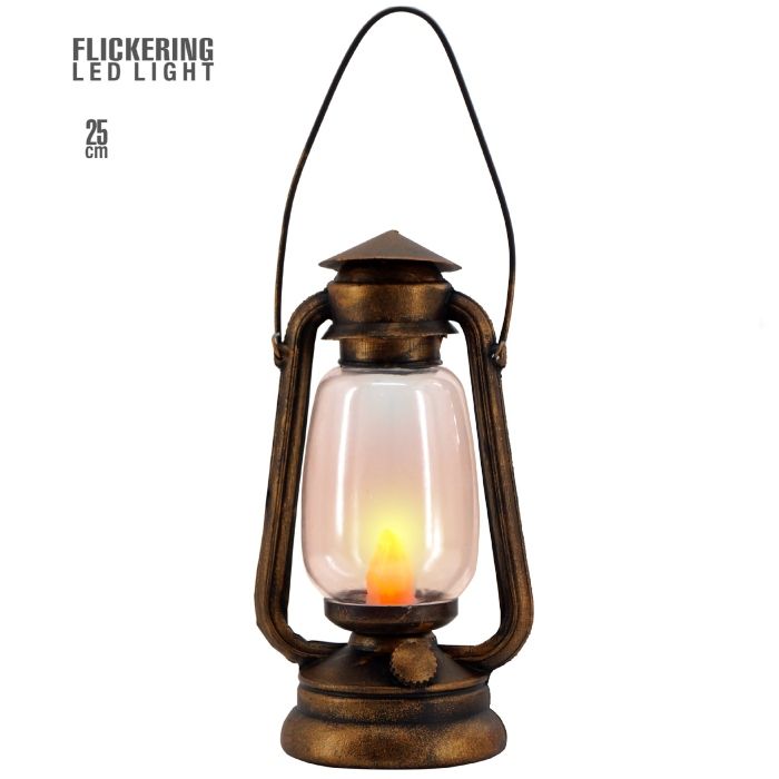 LED-lantaarn 25 cm bruin 