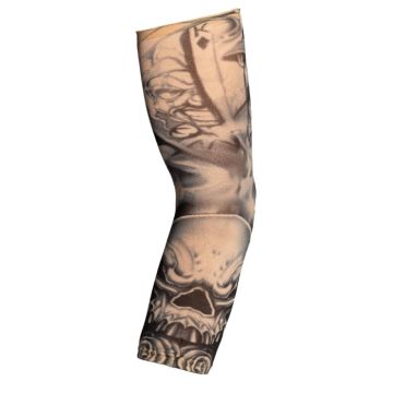 Zwart en wit schedel tatoeage mouw