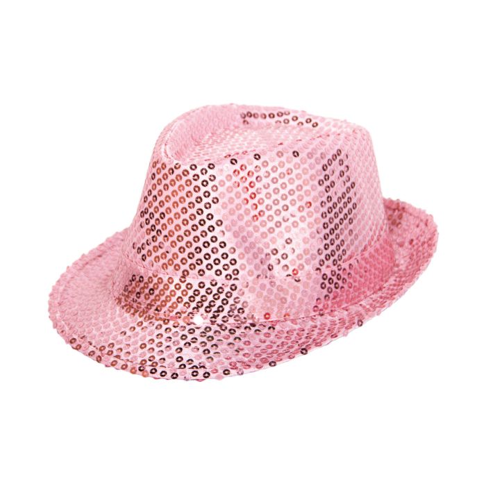 Roze hoed glitter en pailletten