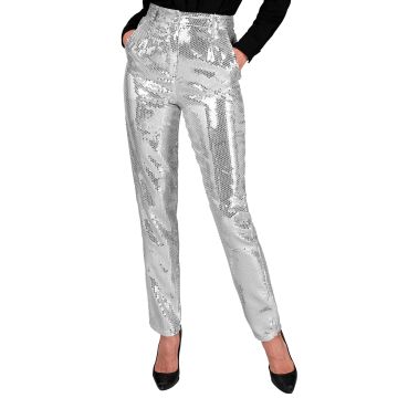 Paillettenbroek voor dames in zilver