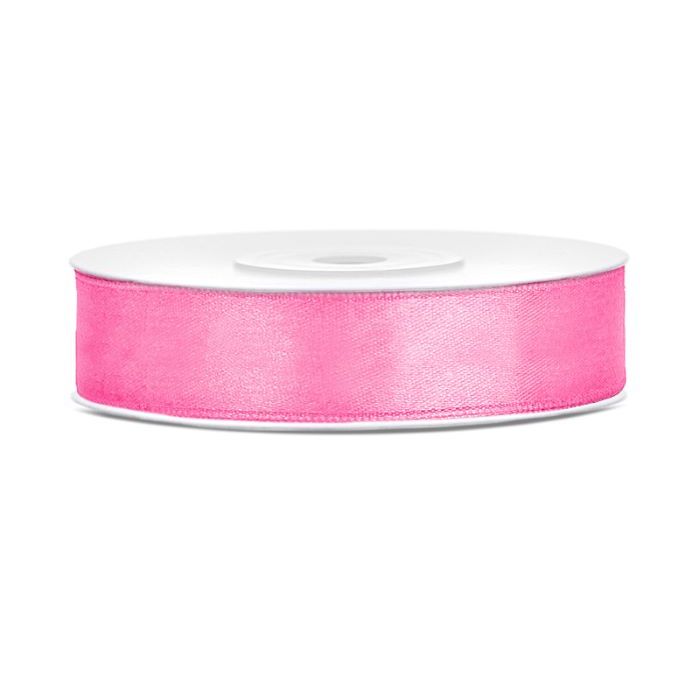 Pink satinband - 12 mm x 25 m