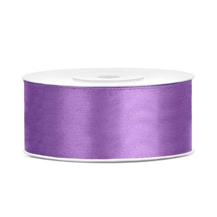 Licht paarse satijnen lint - 25 mm x 25 m