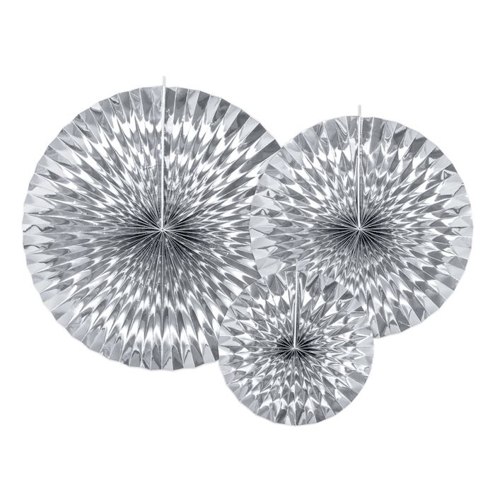 Zilveren Rozetten x3 - 40, 32, 23 cm