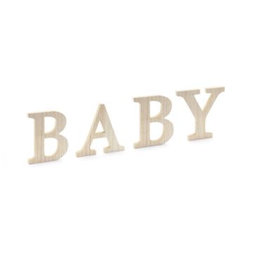 Baby houten letterdecoratie - 16,5-21,5x19,5 cm