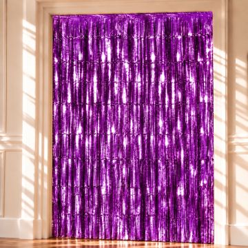 Paarse Glittergordijn - 100 x 240 cm