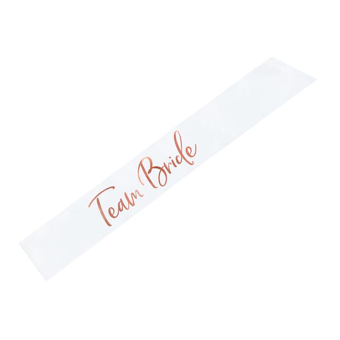 Witte Team Bride Sjaaltje met Roségouden Schrift - 75 cm