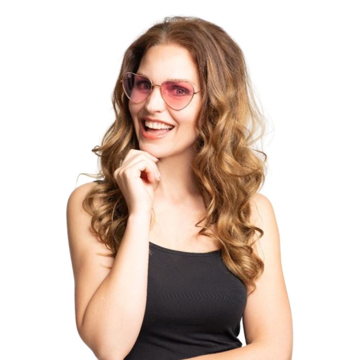 Hartbril one-size unisex roze