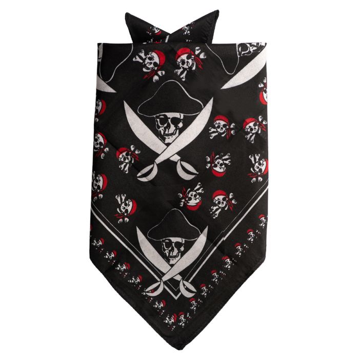 Piraten bandana zwart 52x55 cm