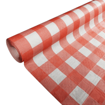 Rood/wit geruit papier tafelkleed - 1,19x8 meter