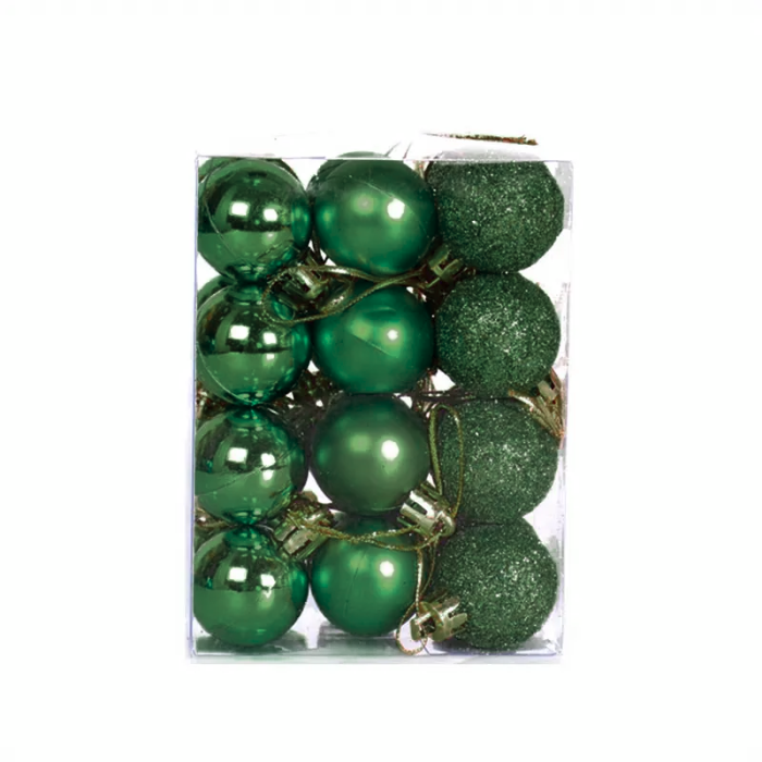 Donkergroene kerstballen 36x - 3 cm 