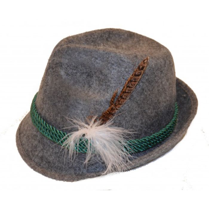 Tyrolerhoed voor oktoberfest Bayern grijs unisex one-size