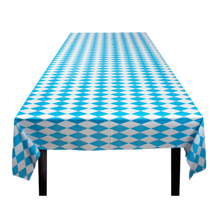 Oktoberfest kunststof tafelkleed blauw/wit ruit - 130x180 cm