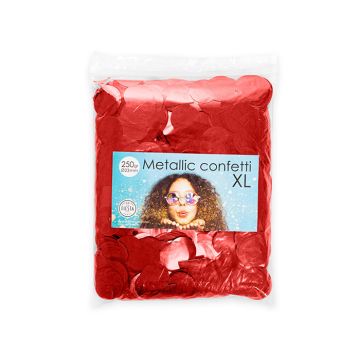 Ronde Metallic Rode Confetti - 250 gram