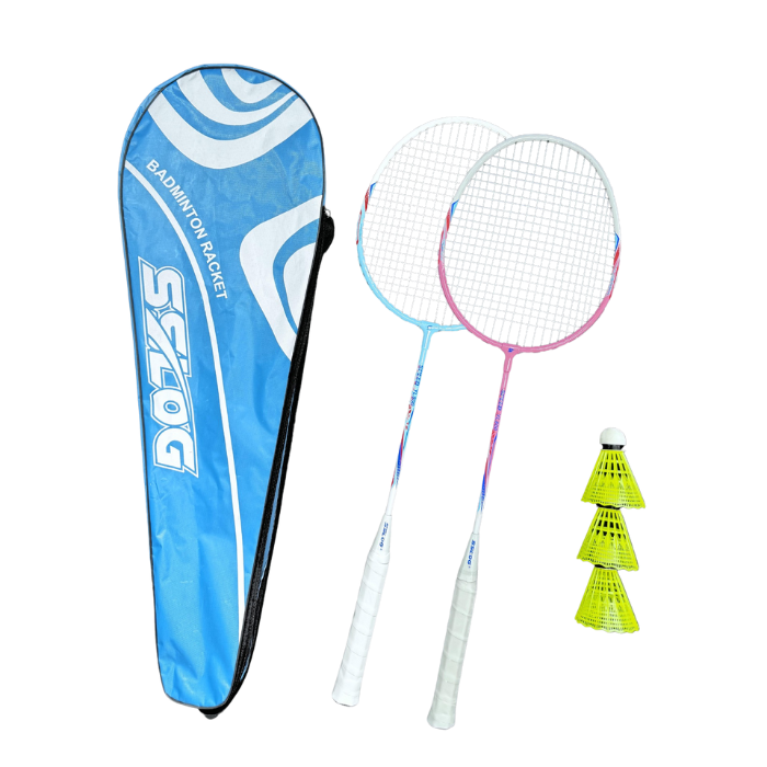 Badmintonset m. 2 rackets en 3 shuttles