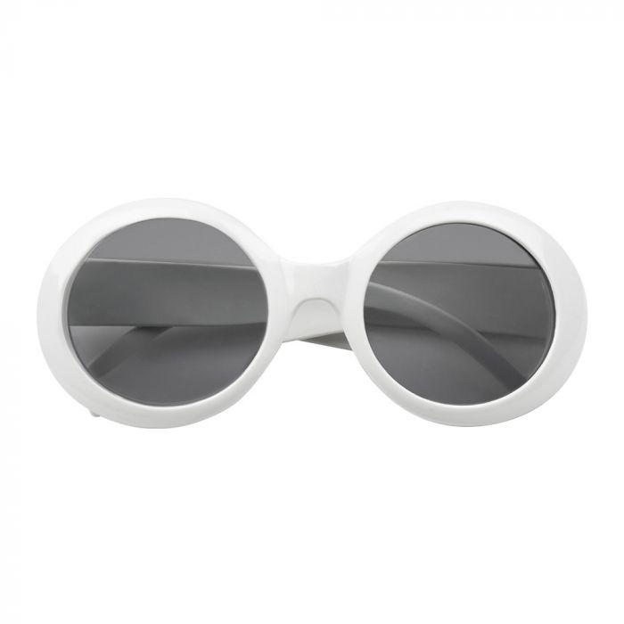 Ronde witte Jackie zonnebril - onesize