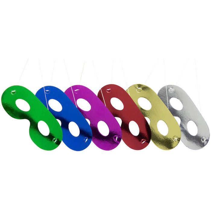 Metallic oogmaskers 6x - 21x7,5 cm