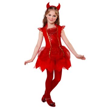 Demonenkleed met hoorns voor meisjes