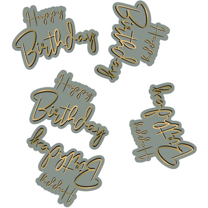 Happy Birthday tafelconfetti in golden dawn 45x - 5 cm