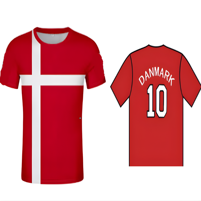 Denemarken t-shirt rood en wit