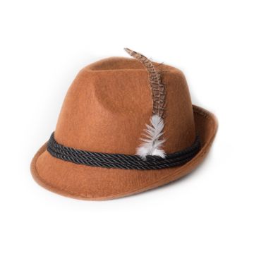 Tirolerhoed voor oktoberfest Bayern bruin unisex one-size
