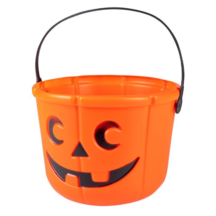 Vrolijke Halloween pompoenemmer - 14x18 cm