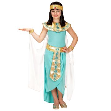 Egyptisch koningin kostuum in turquoise voor meisjes