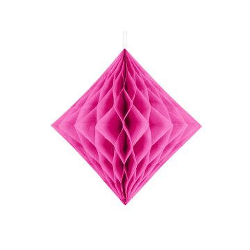 Diamant honeycomb in donkerroze - 20 cm