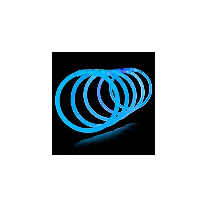 Blauwe knicklichten 100x - Glow in the dark armbanden