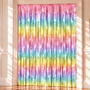 Regenboog Glittergordijn - 100 x 200 cm
