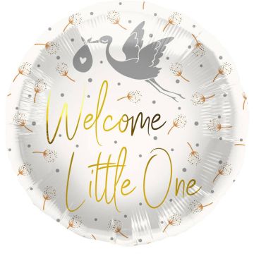 "Welcome Little One" Folie Ballon Wit - 45 cm