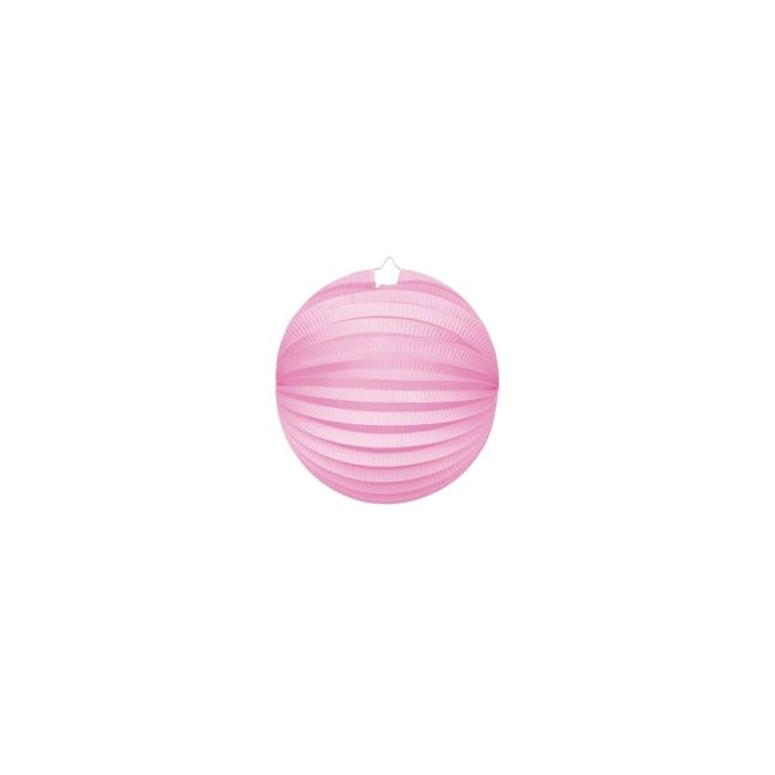Ronde papieren lantaarn roze - Ø25 cm