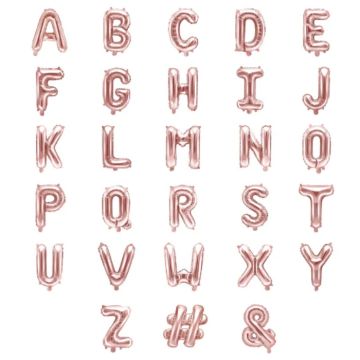 Roze gouden letters ballonnen 35 cm