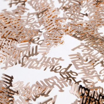 Rosé gouden Just Married bruiloft letters tafelconfetti - 14 g